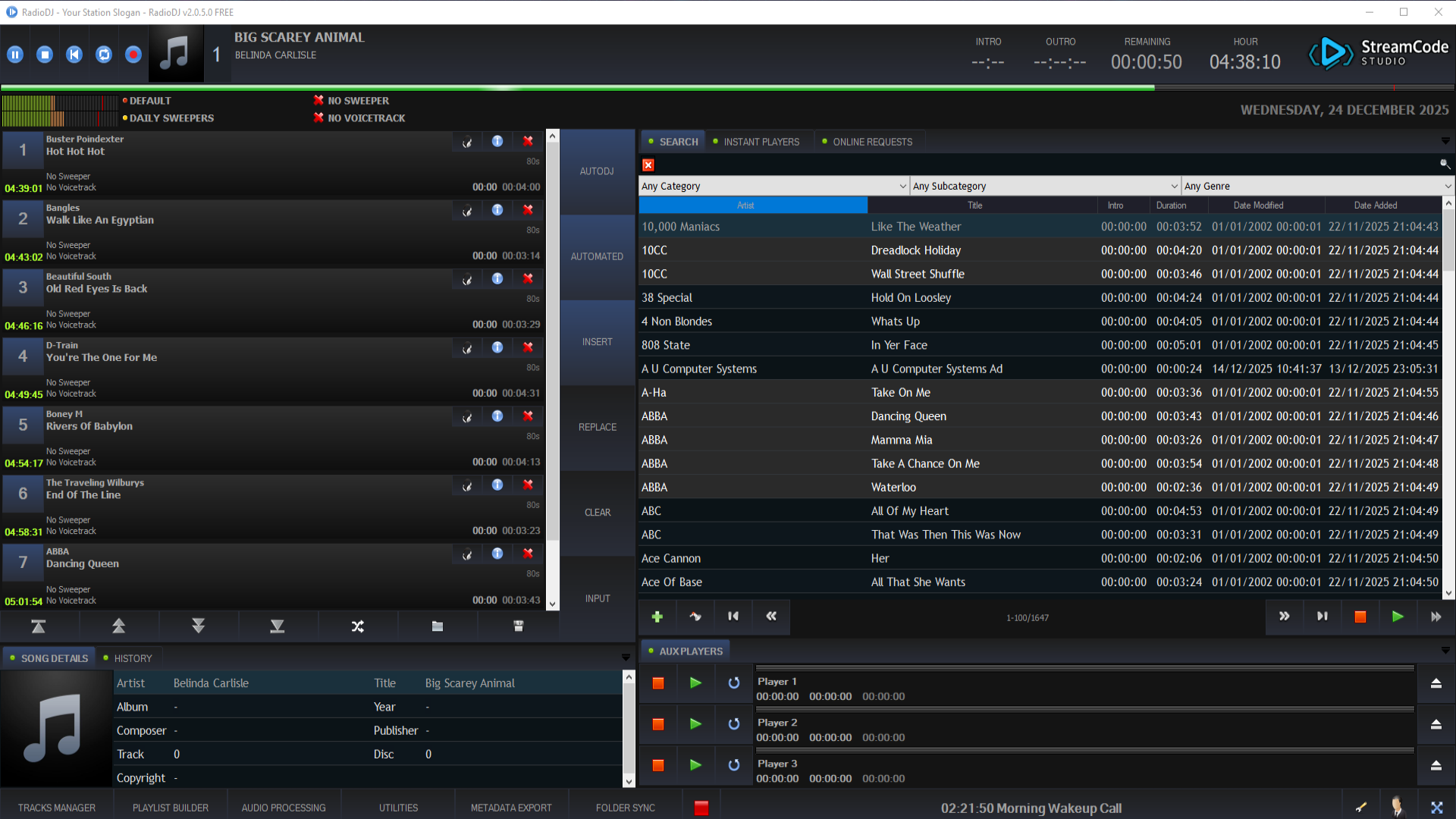Midnight Blue RadioDJ Color Style